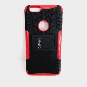 IPhone 6s plus Hard Protective Cell Phone case Cover Red Black Kickstand